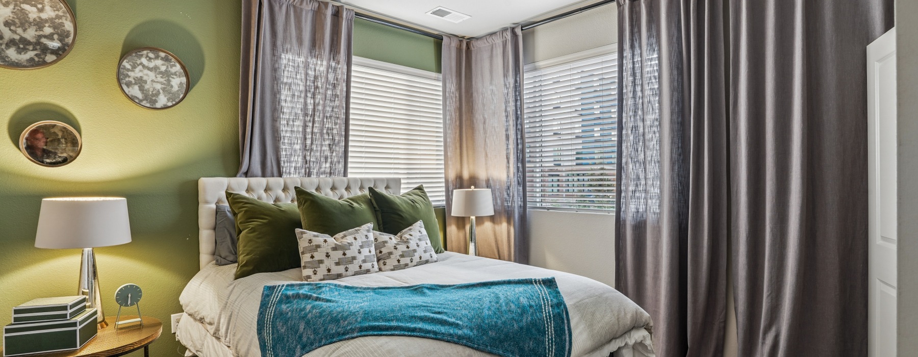 Large bedrooms with natural lighting.