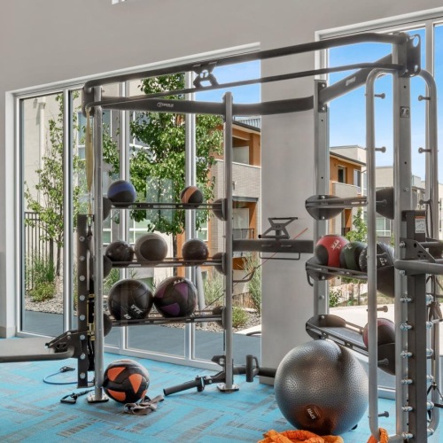 a gym with exercise equipment